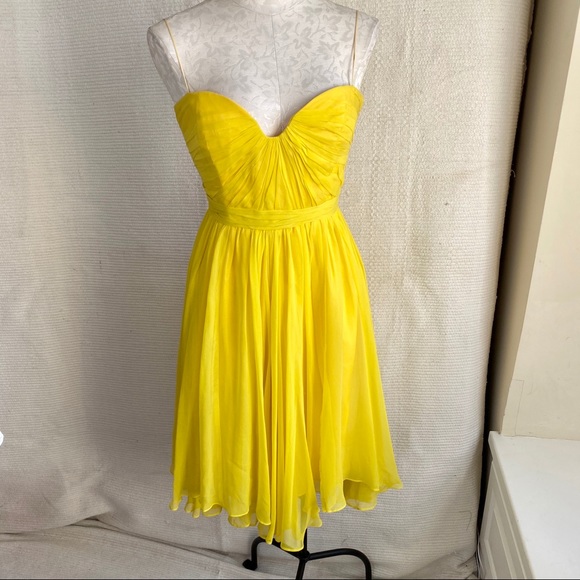 Y2K S Silk Hollywood Dress Cocktail Midi Strapless - Picture 3 of 8